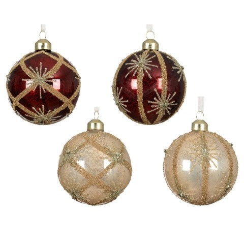 SFERA VETRO D.8CM. ROSSO CHAMPAGNE 4 ASSORTITI